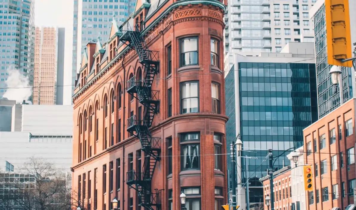 Street scene used to demonstrate vision disorder simulation